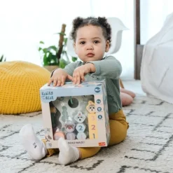 Zabawka drewniana Bobaski i Miś, Bead maze: Shapes & numbers