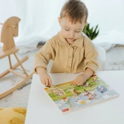 Zabawka drewniana Puzzle medium 8 el. Kubuś Puchatek