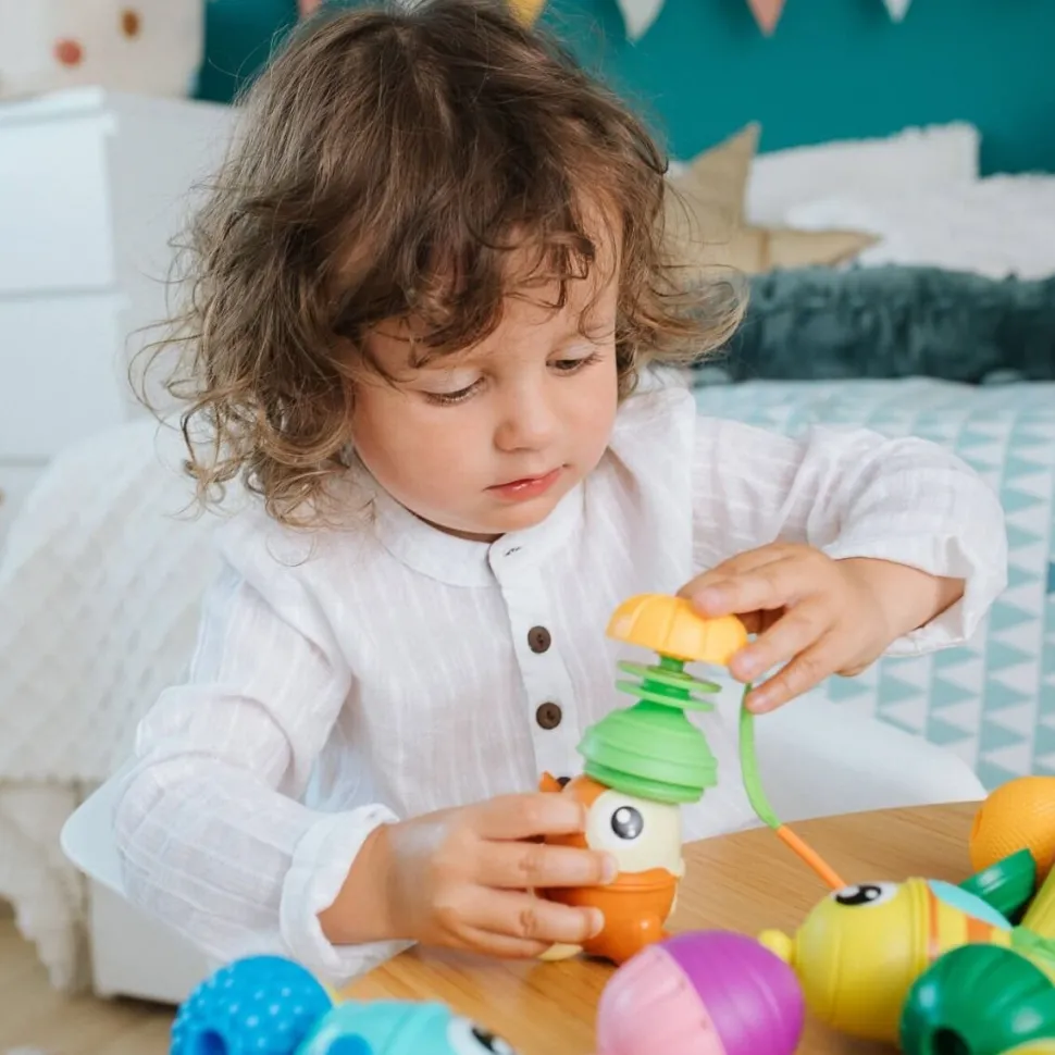 Zabawka Lalaboom, Zestaw kulko-klocków - zwierzątka leśne, 18 elementów
