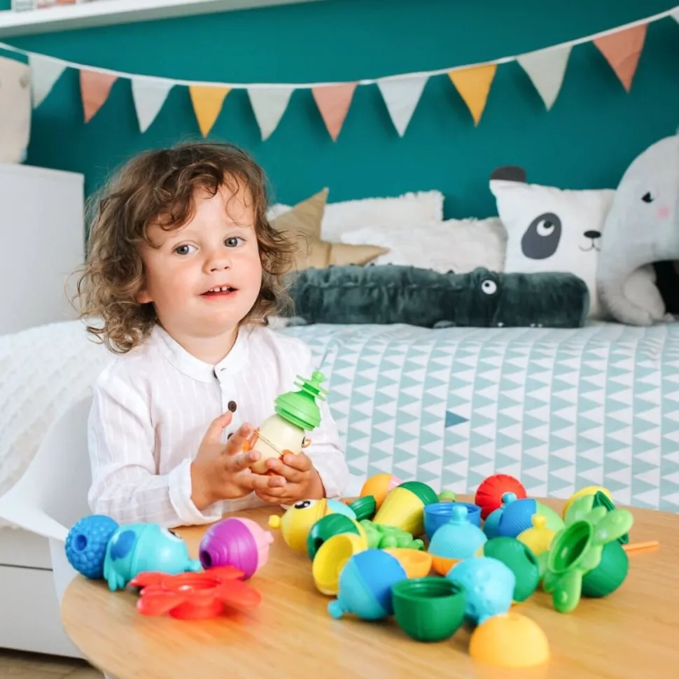 Zabawka Lalaboom, Zestaw kulko-klocków - zwierzątka leśne, 21 elementów