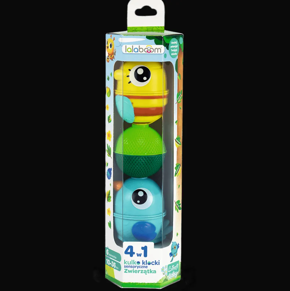 Zabawka Lalaboom, Zestaw kulko-klocków - zwierzątka leśne, 6 elementów