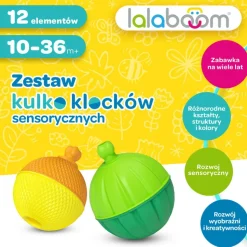 Zabawka Lalaboom, Zestaw kulko - klocków, 12 elementów
