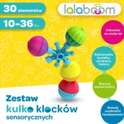 Zabawka Lalaboom, Zestaw kulko-klocków, 30 elementów