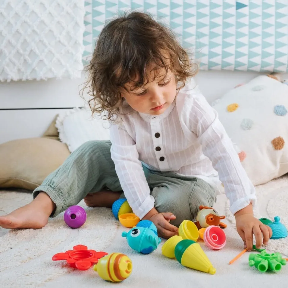 Zabawka Lalaboom, Zestaw kulko-klocków - zwierzątka leśne, 24 elementy