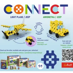 Zestaw klocków Connect 2w1: Awionetka / Jeep