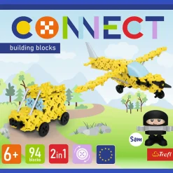 Zestaw klocków Connect 2w1: Awionetka / Jeep