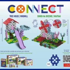 Zestaw klocków Connect 2w1: Domek na drzewie / Wiatrak