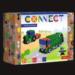 Zestaw klocków Connect 2w1: Śmieciarka / Traktor