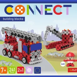 Zestaw klocków Connect 2w1: Straż Pożarna / Koparka gąsienicowa