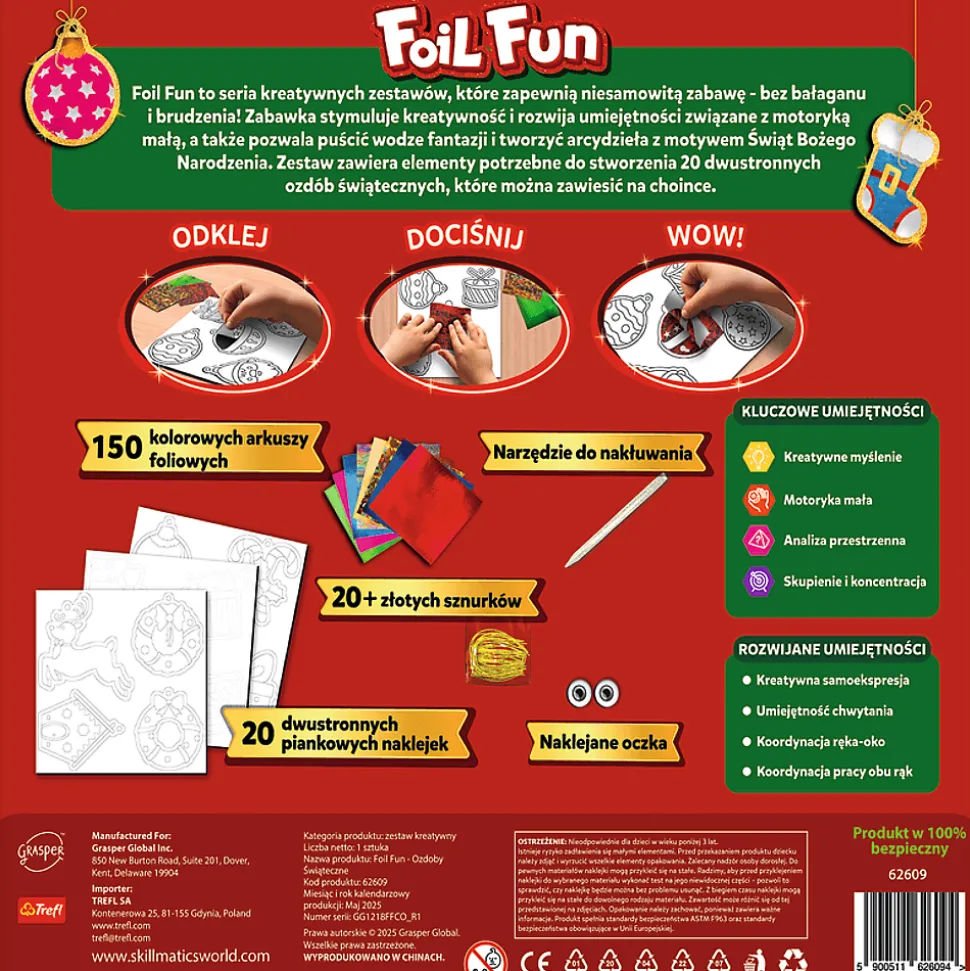 Zestaw kreatywny Skillmatics, Foil Fun, Ozdoby Świąteczne