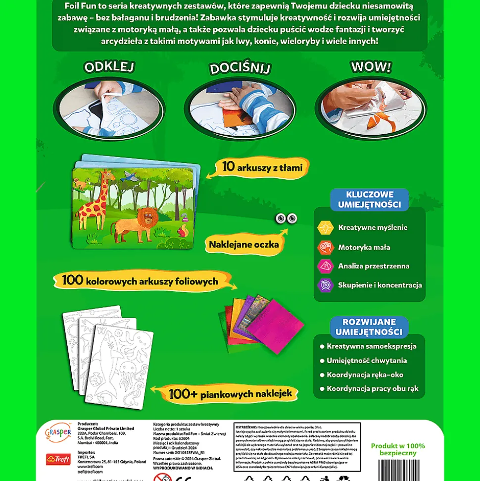 Zestaw kreatywny Skillmatics, Foil Fun, Świat Zwierząt