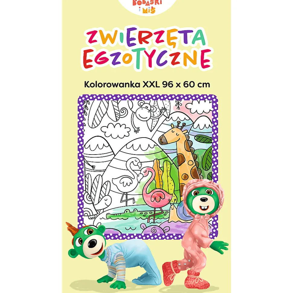 Zwierzęta egzotyczne. Kolorowanka XXL. Bobaski i Miś